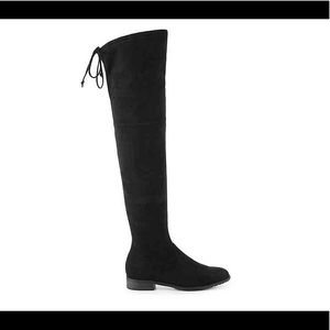 Velvet over the knee boots